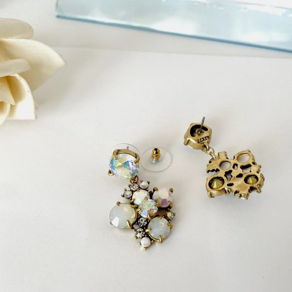 J Crew Aurora Borealis Crystal Dangle Earrings - Picture 2 of 7